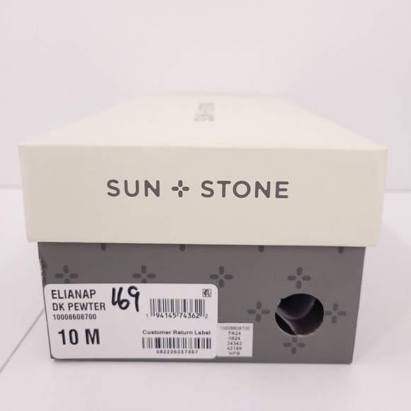 Sun + Stone Eliana DK Pewter Pumps Slip-On Round Toe Cushioned Womens 10 M NEW - Picture 3 of 16